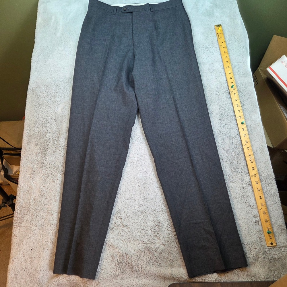 Lauren Ralph Lauren Dress Pants Mens 34W 34L Total Comfort Flat Front Gray Blend